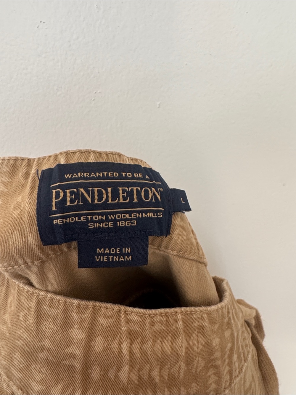 Pendleton Tan Geometric Drawstring Chinos - Picture 2 of 5